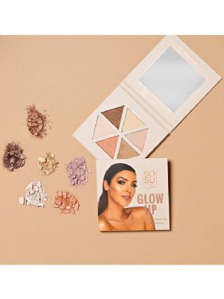 Glow Up Highlighter Palette & 4 Detail Brush Collection