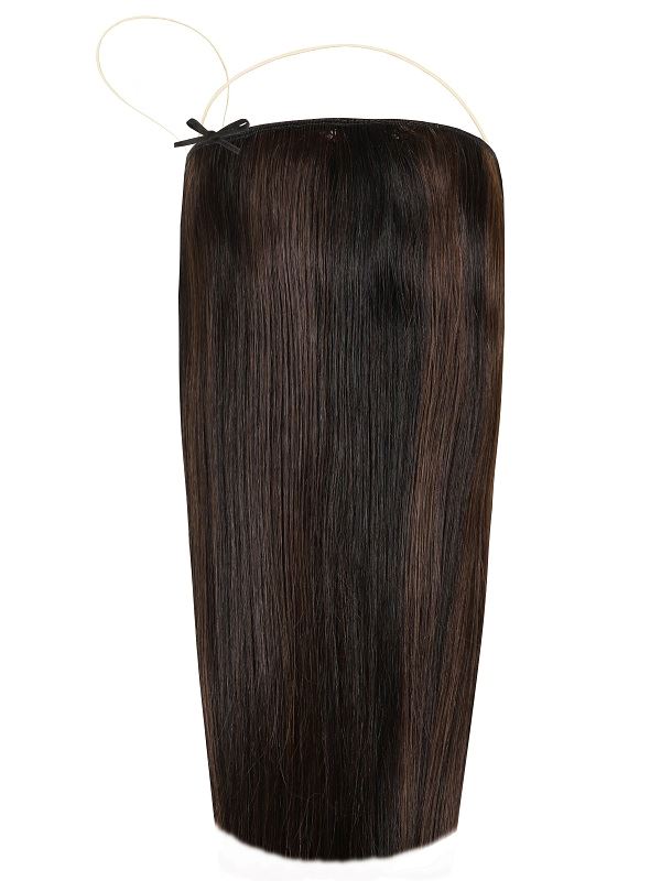 Premium Halo Espresso #1B/2 Hair Extensions